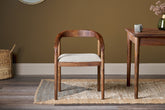 Anbu Acacia Upholstered Dining Chair - Washed Walnut - Stable Home Garden