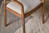 Anbu Acacia Upholstered Dining Chair - Washed Walnut - Stable Home Garden