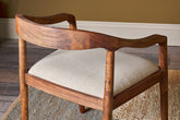 Anbu Acacia Upholstered Dining Chair - Washed Walnut - Stable Home Garden