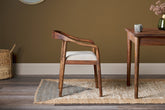 Anbu Acacia Upholstered Dining Chair - Washed Walnut - Stable Home Garden