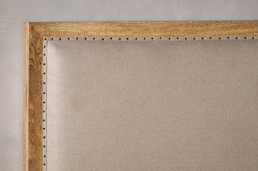 Anesha Upholstered Linen Headboard - Natural - King - Stable Home Garden