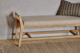 Avanthi Upholstered Sleigh Bench - Natural - Stable Home Garden