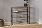 Kiyoma Iron & Wood Tall Standing Shelves - Natural - Stable Home Garden