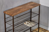 Kiyoma Iron & Wood Tall Standing Shelves - Natural - Stable Home Garden