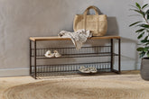 Kiyoma Iron & Wood Low Standing Shelves - Natural - Stable Home Garden