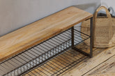 Kiyoma Iron & Wood Low Standing Shelves - Natural - Stable Home Garden