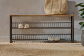 Kiyoma Iron & Wood Low Standing Shelves - Natural - Stable Home Garden