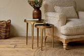 Rohia Cast Metal Table - Brass - Stable Home Garden