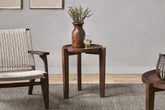 Umar Acacia Side Table - Dark Brown - Stable Home Garden