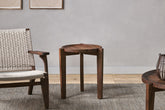 Umar Acacia Side Table - Dark Brown - Stable Home Garden