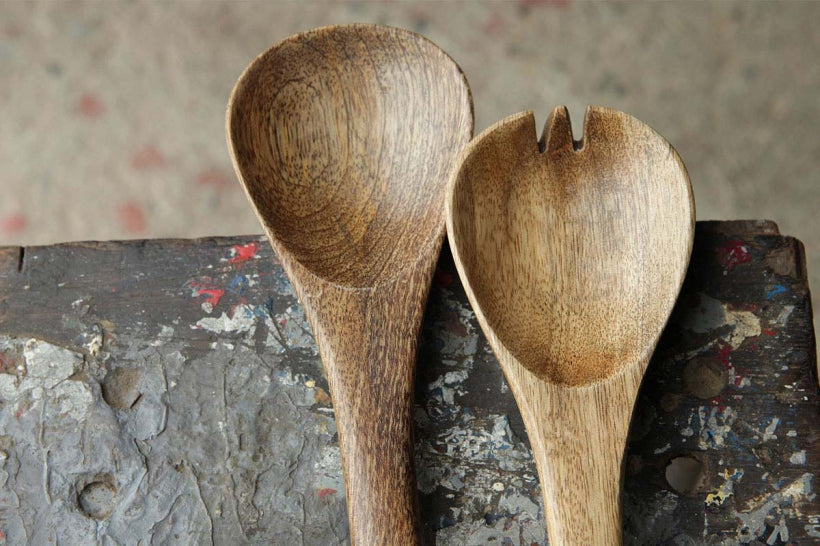Salad Servers - Mango Wood (Set of 2) - Stable Home Garden