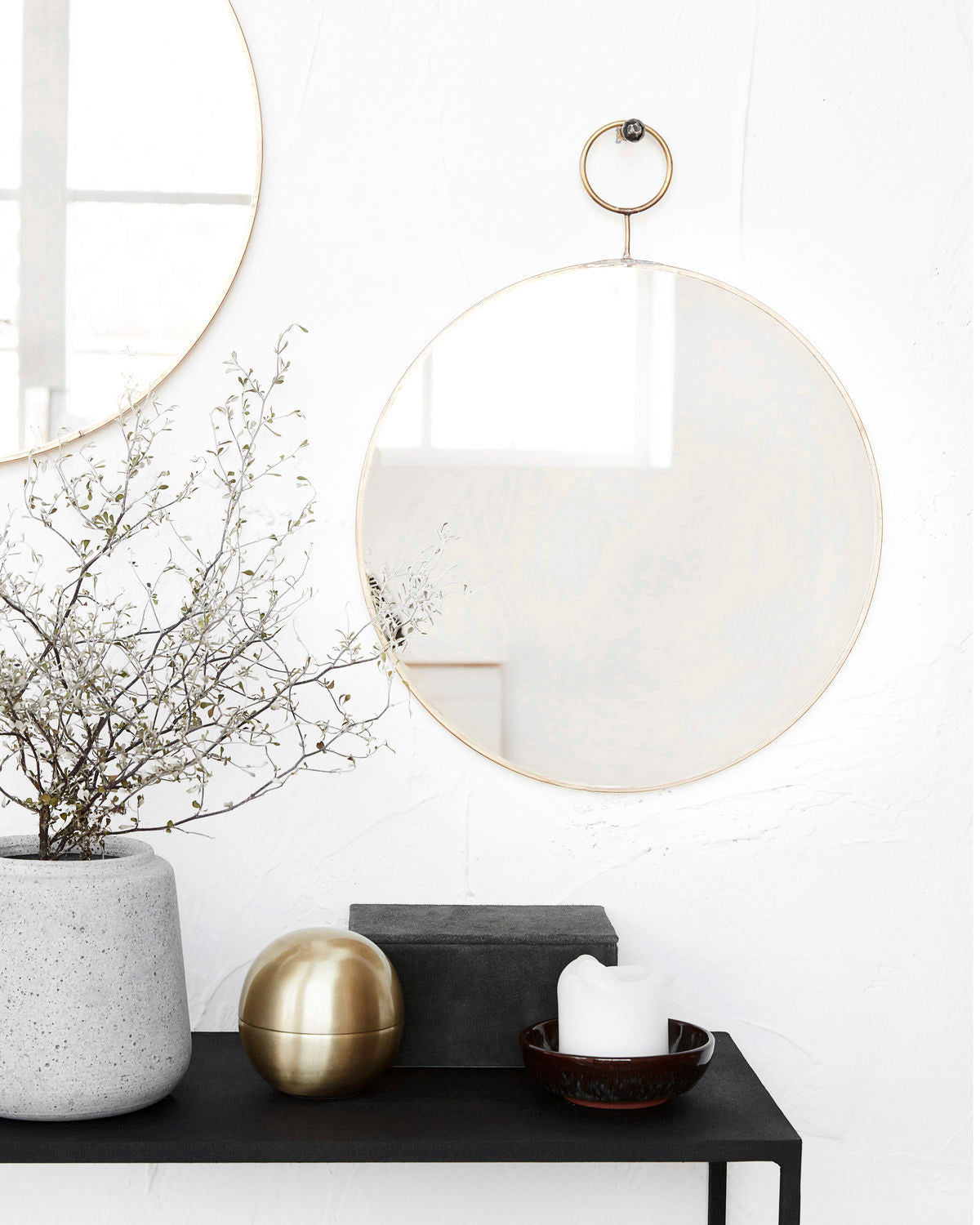 Loop mirror - brass - Stable Home Garden