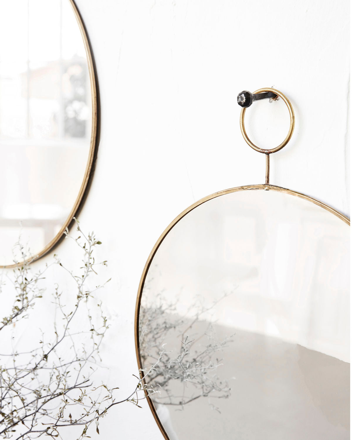 Loop mirror - brass - Stable Home Garden