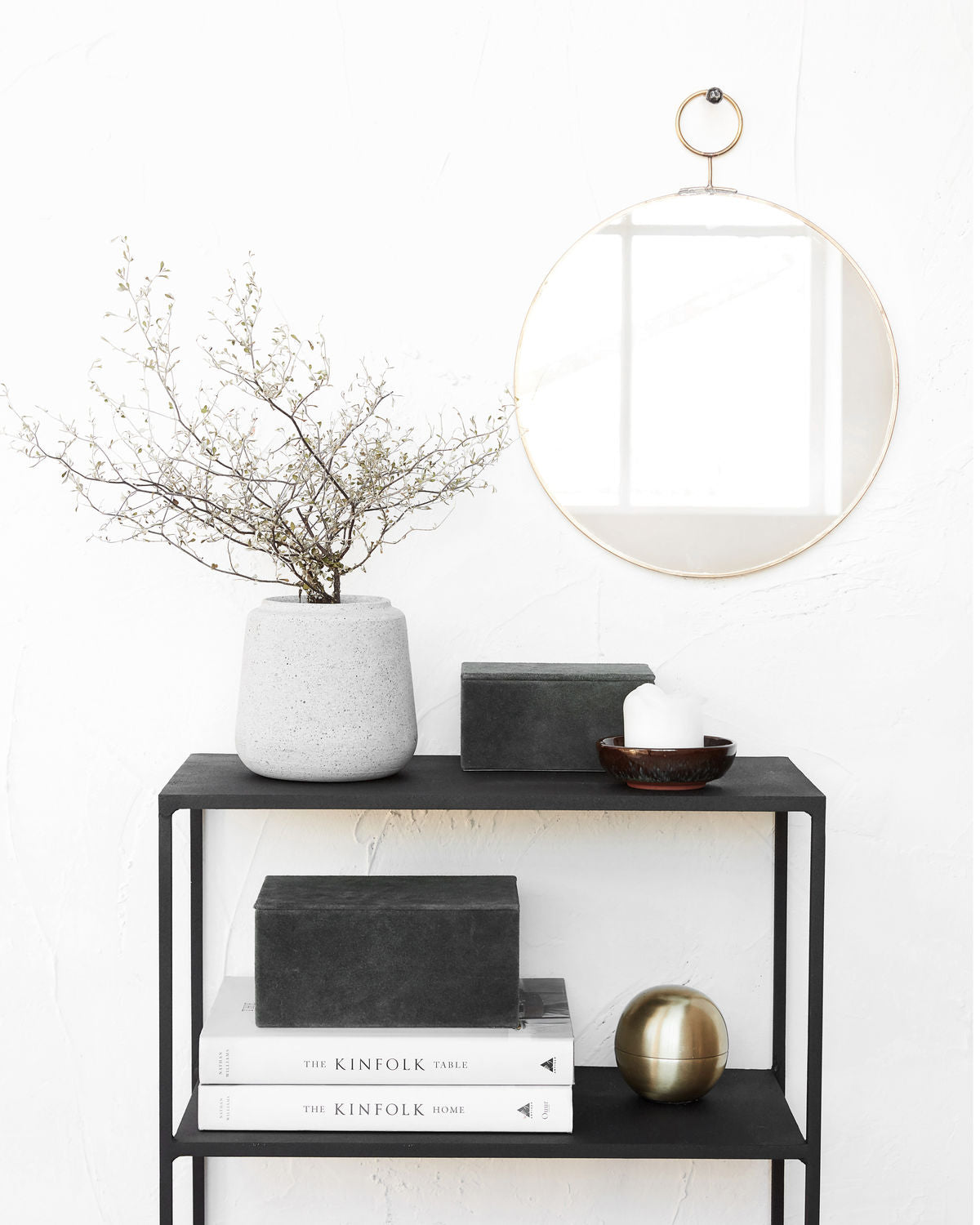 Loop mirror - brass - Stable Home Garden