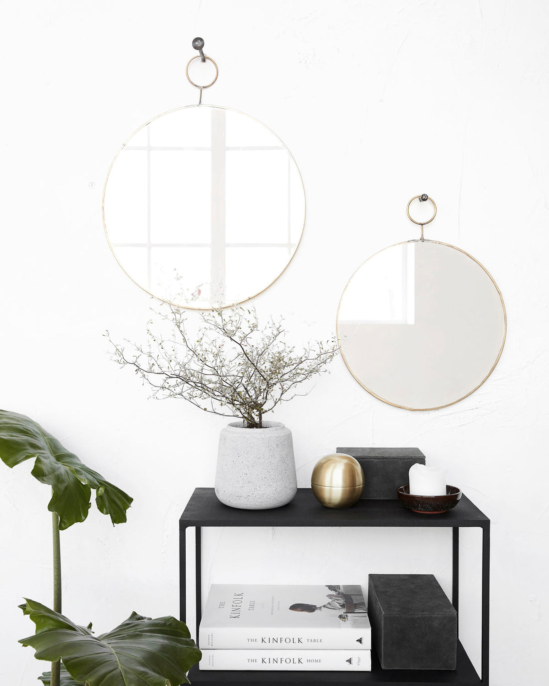 Loop mirror - brass - Stable Home Garden