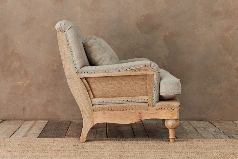 Abe Linen Armchair - Stone - Stable Home Garden