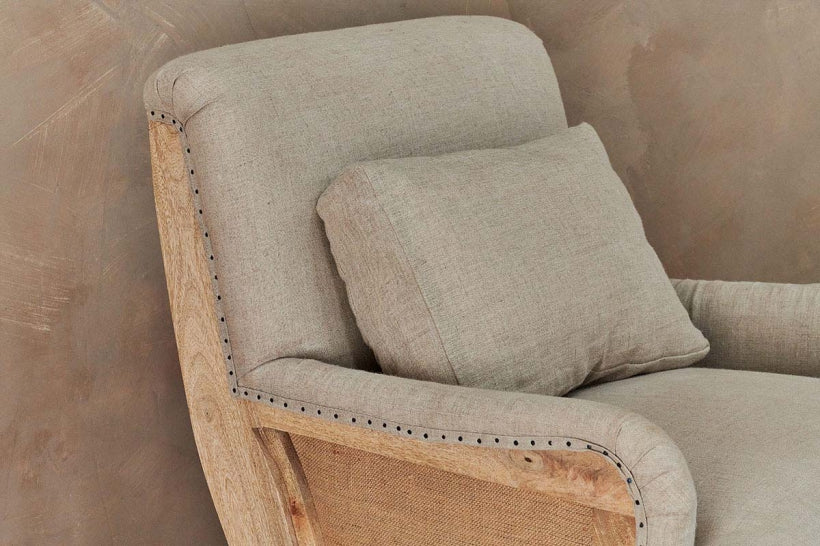 Abe Linen Armchair - Stone - Stable Home Garden