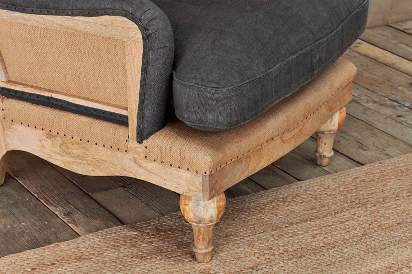 Abe Linen Armchair - Charcoal - Stable Home Garden