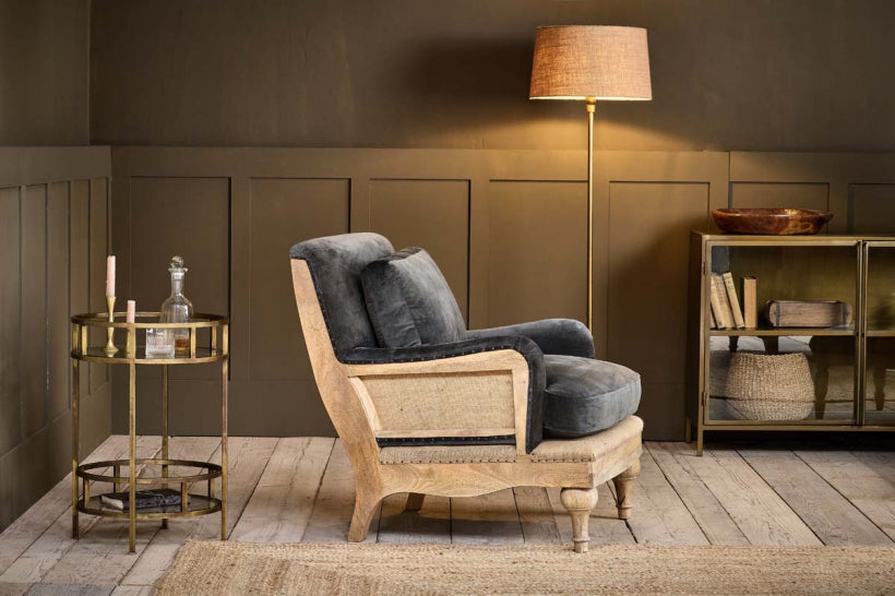 Abe Velvet Armchair - Moss - Stable Home Garden