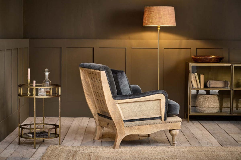 Abe Velvet Armchair - Moss - Stable Home Garden