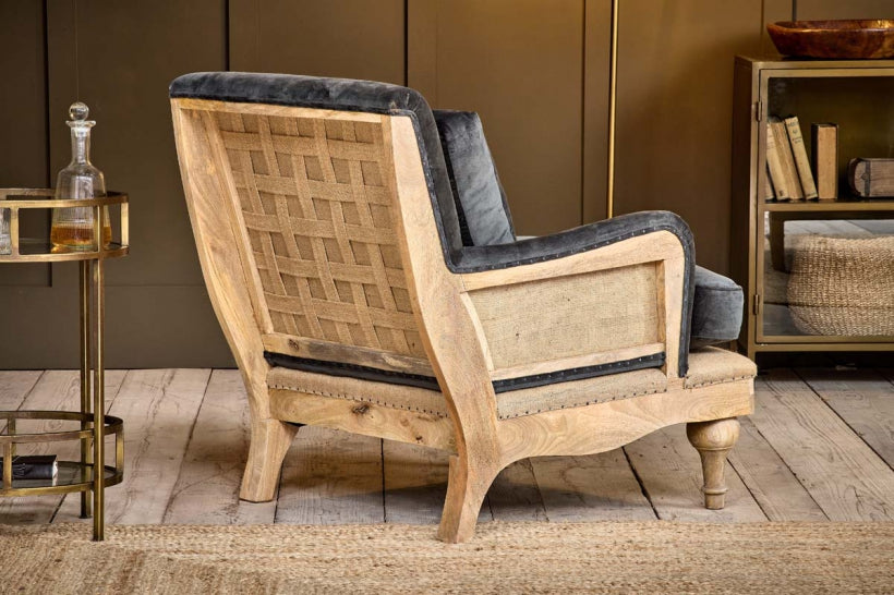 Abe Velvet Armchair - Moss - Stable Home Garden