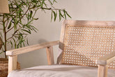 Atri Mango Wood & Cane Occasional Chair - Stable Home Garden