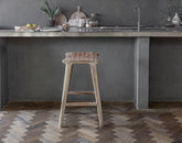 Adembi Woven Leather Counter Stool - Stable Home Garden