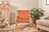 Bolpur Leather Armchair - Stable Home Garden