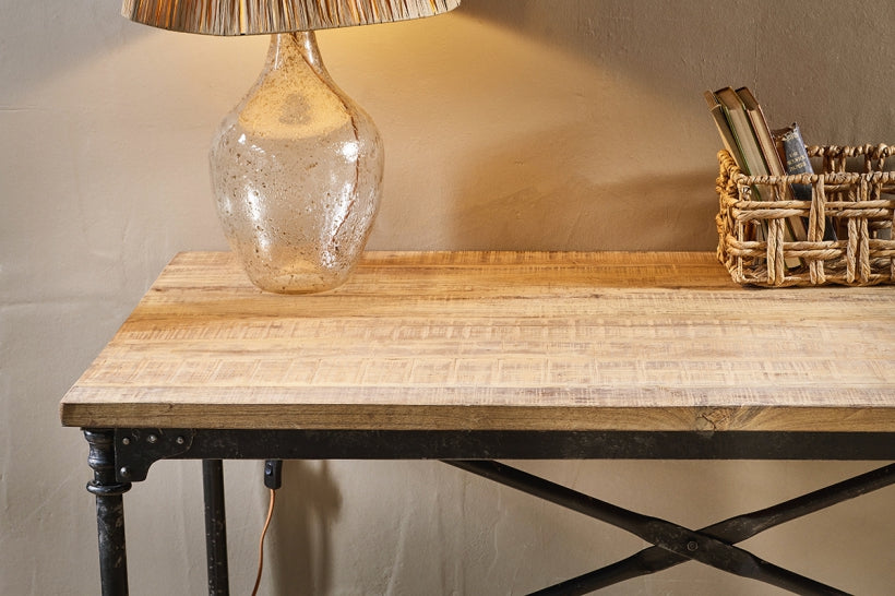 Benia Iron & Reclaimed Wood Desk - Stable Home Garden