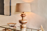 Badur Mango Wood Table Lamp - Stable Home Garden