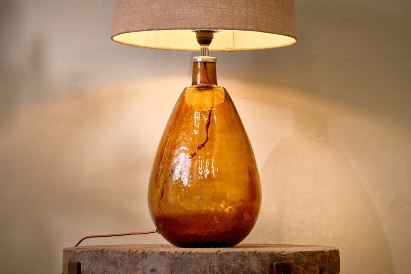 Baba Glass Lamp - Burnt Amber - Large Tall - Stable Home Garden