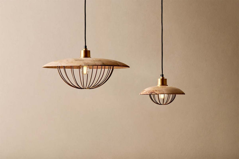 Chakai Wood & Metal Pendant - Large - Stable Home Garden