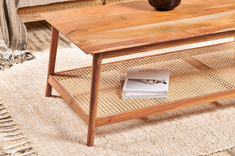 Erabar Acacia & Cane Coffee Table - Stable Home Garden