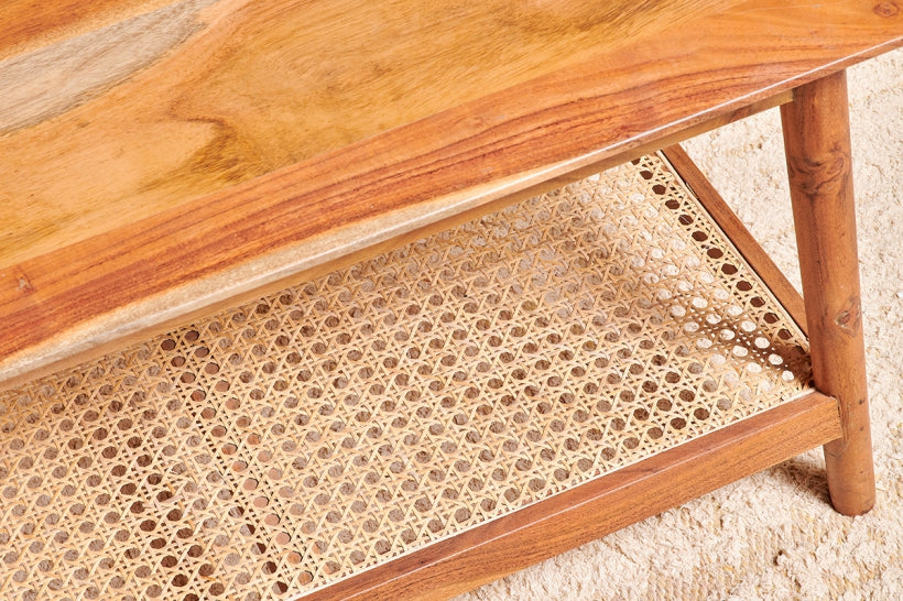 Erabar Acacia & Cane Coffee Table - Stable Home Garden