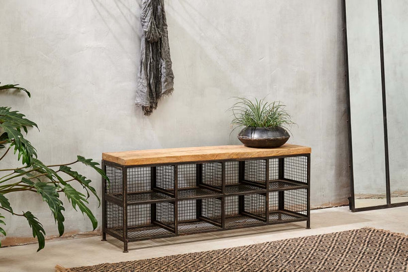 Hasa Industrial Storage Bench - Stable Home Garden