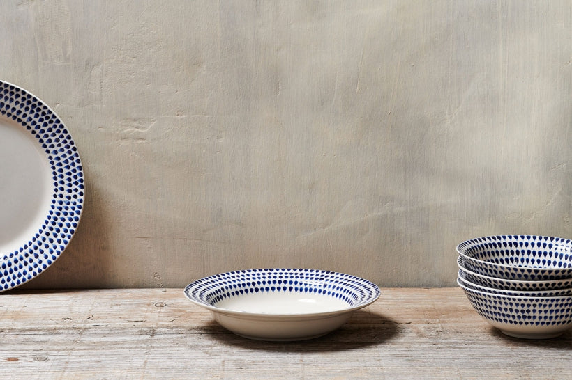 Indigo Drop Pasta Bowl - Stable Home Garden
