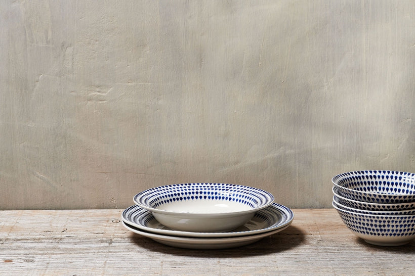 Indigo Drop Pasta Bowl - Stable Home Garden