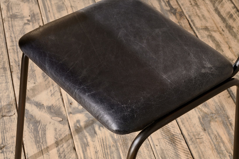 Iswa Leather And Cane Dining Chair - Black - Stable Home Garden