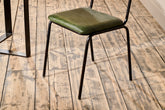 Iswa Leather And Cane Dining Chair - Green - Stable Home Garden
