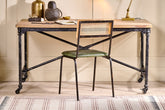 Iswa Leather And Cane Dining Chair - Green - Stable Home Garden
