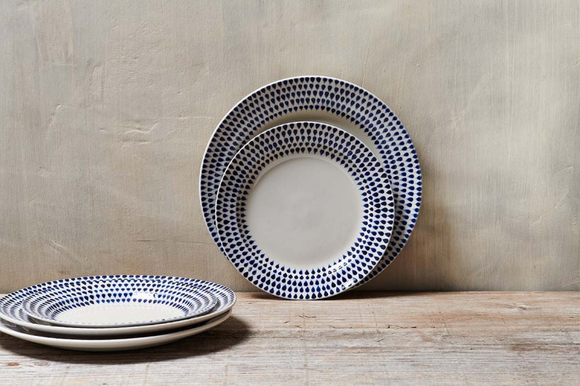 Indigo Drop Dinner Plate - Stable Home Garden