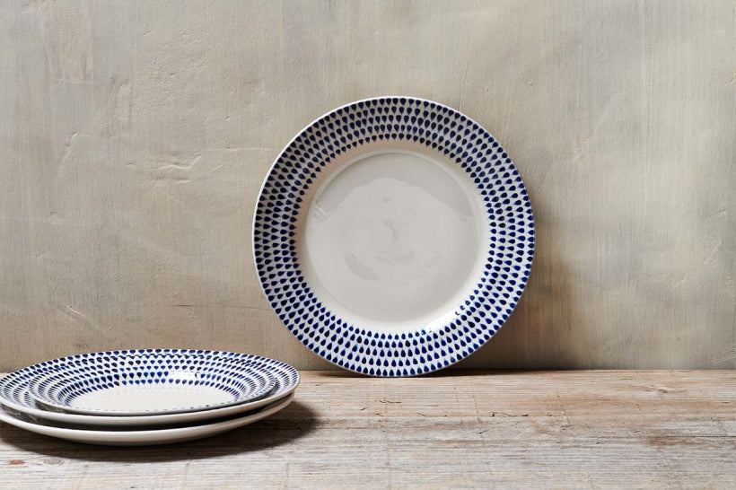Indigo Drop Dinner Plate - Stable Home Garden