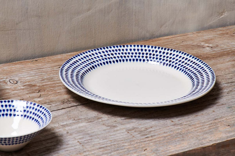 Indigo Drop Dinner Plate - Stable Home Garden