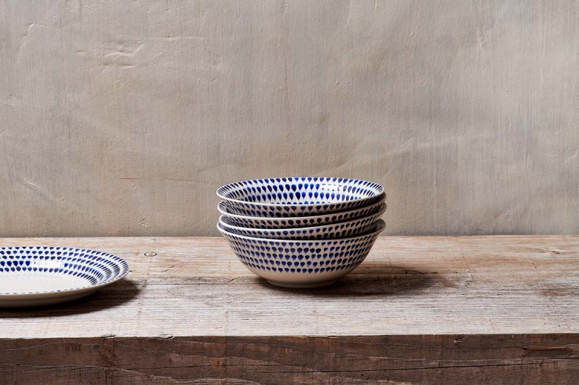 Indigo Drop Cereal Bowl - Stable Home Garden