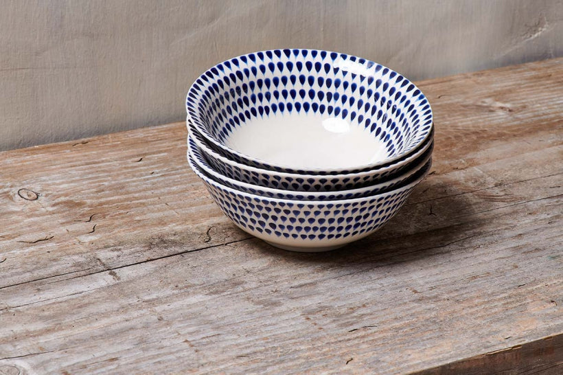 Indigo Drop Cereal Bowl - Stable Home Garden