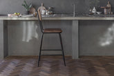 Iswa Leather & Cane Counter Chair - Stable Home Garden