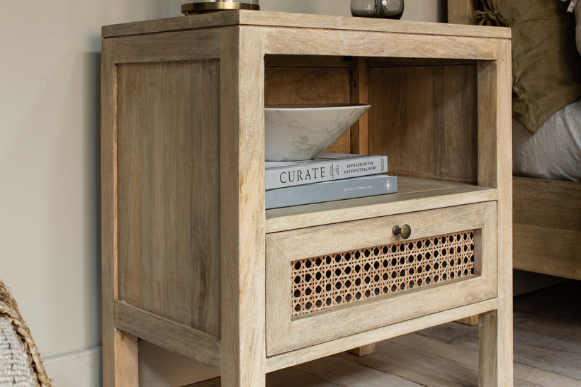 Kanz Mango Wood Bedside Table - Stable Home Garden