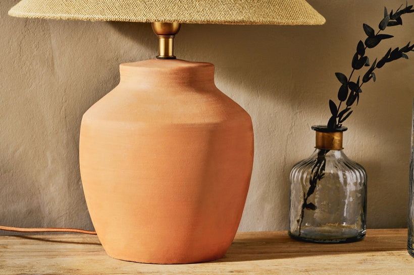 Khar Terracotta Table Lamp - Small - Stable Home Garden