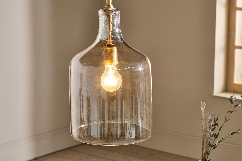 Kalsi Recycled Glass Pendant Light - Lustre - Large - Stable Home Garden