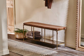 Mahi Iron & Leather bench - Stable Home Garden